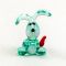 Glass Green Rabbit with Carrot in Glass Figurines Miniature Figurines category
