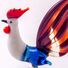 Colorful Rooster Figurine in Glass Figurines Birds category