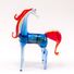 Blue Glass Horse with Red Mane in Glass Figurines Farm Animals category