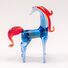 Blue Glass Horse with Red Mane in Glass Figurines Farm Animals category