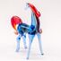 Blue Glass Horse with Red Mane in Glass Figurines Farm Animals category