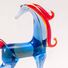 Blue Glass Horse with Red Mane in Glass Figurines Farm Animals category