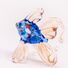 Blue and Beige Fish Figurine in Glass Figurines Sea Life Creatures category