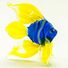 Blue and Yellow Fish Figurine in Glass Figurines Sea Life Creatures category
