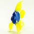 Blue and Yellow Fish Figurine in Glass Figurines Sea Life Creatures category