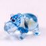 Blue Hippo Mini Figurine in Glass Figurines Miniature Figurines category